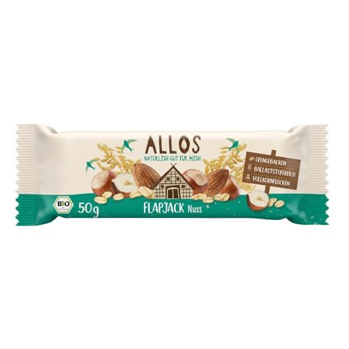 Allos Hafer Flapjack Nuss 50g Müsliriegel (16er Pack) Sparpack von Allos