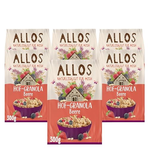 Allos Hof Granola Beere | Bio Müsli | Beerenmüsli | Knuspermüsli | Frühstückscerealien | 6er Pack (6 x 300g), 1 Stück (6er Pack) von Allos