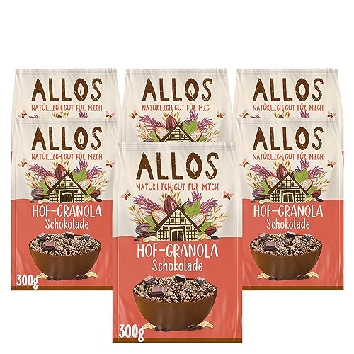 Allos Hof Granola Schokolade | Bio Müsli | Schoko Müsli | Knuspermüsli | Frühstückscerealien | 300g, 1 Stück (6er Pack) von Allos
