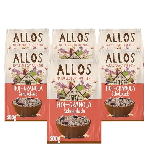 Allos Hof Granola Schokolade | Bio Müsli | Schoko Müsli | Knuspermüsli | Frühstückscerealien | 300g, 1 Stück (6er Pack) von Allos