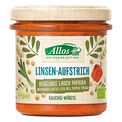 Allos - Linsen-Aufstrich Berglinse Lauch Paprika - 140 g - 6er Pack von Allos