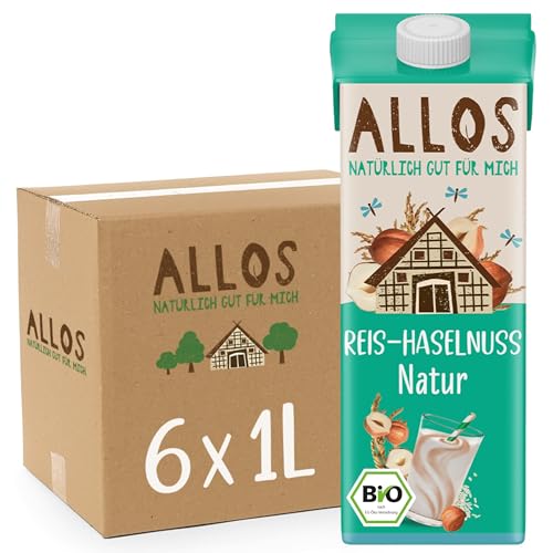 Allos Reis Haselnuss Drink | Drink auf Pflanzenbasis | veganer Drink | Haselnuss | vegan | laktosefrei | 1 Liter (6 Stück) von Allos