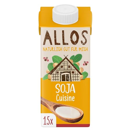 Allos Soja Cuisine | Sahne auf pflanzlicher Basis | vegan | ohne Milch | laktosefrei | 200 ml (15 Stück) von Allos