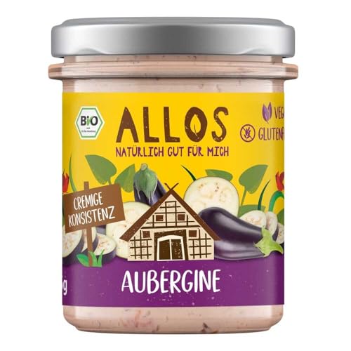 Allos - Streichgenuss 175g, vegan, glutenfrei, pflanzlicher Brotaufstrich mit Aubergine von Allos