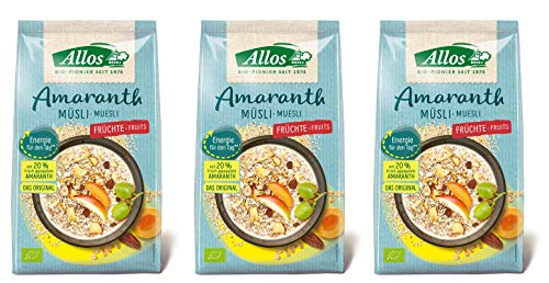 Allos Vita Korn Amaranth Früchte Müsli, 3er Pack (3 x 375 g) von Allos