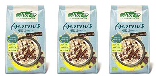 Allos Vita Korn Amaranth Schoko Müsli, 3er Pack (3 x 375 g) von Allos