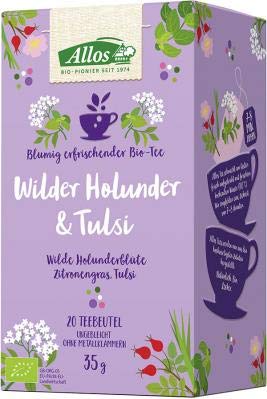Allos Kräutertee "Wilder Holunder & Tulsi" im Beutel (35 g) - Bio Allos Kräutertee "Wilder Holunder & Tulsi" im Beutel (35 g) - Bio von Allos