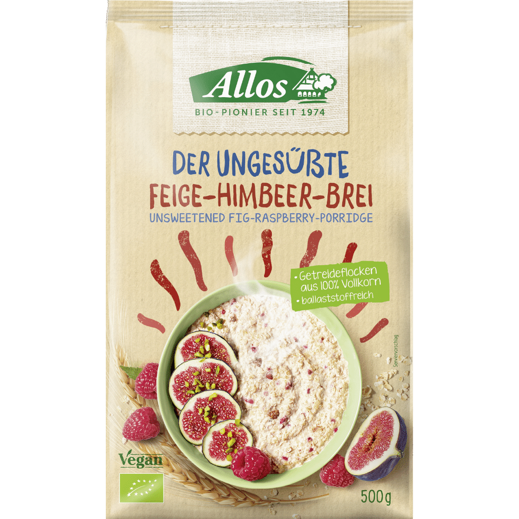Bio Das Ungesüßte Feige-Himbeer-Porridge Bio Das Ungesüßte Feige-Himbeer-Porridge von Allos