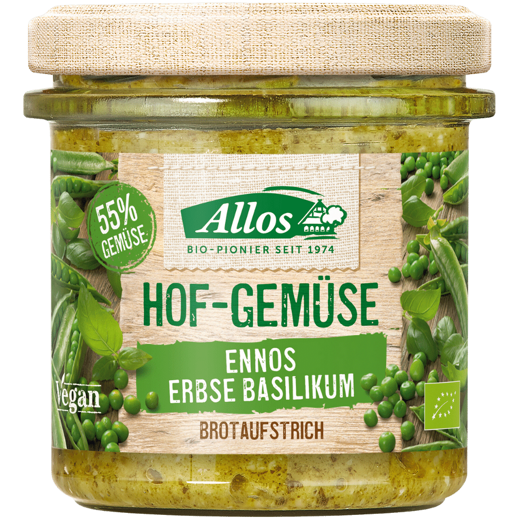 Bio Hof-Gemüse Ennos Erbse Basilikum von Allos