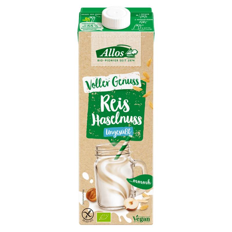 Bio Reis Haselnuss Drink ungesüßt von Allos