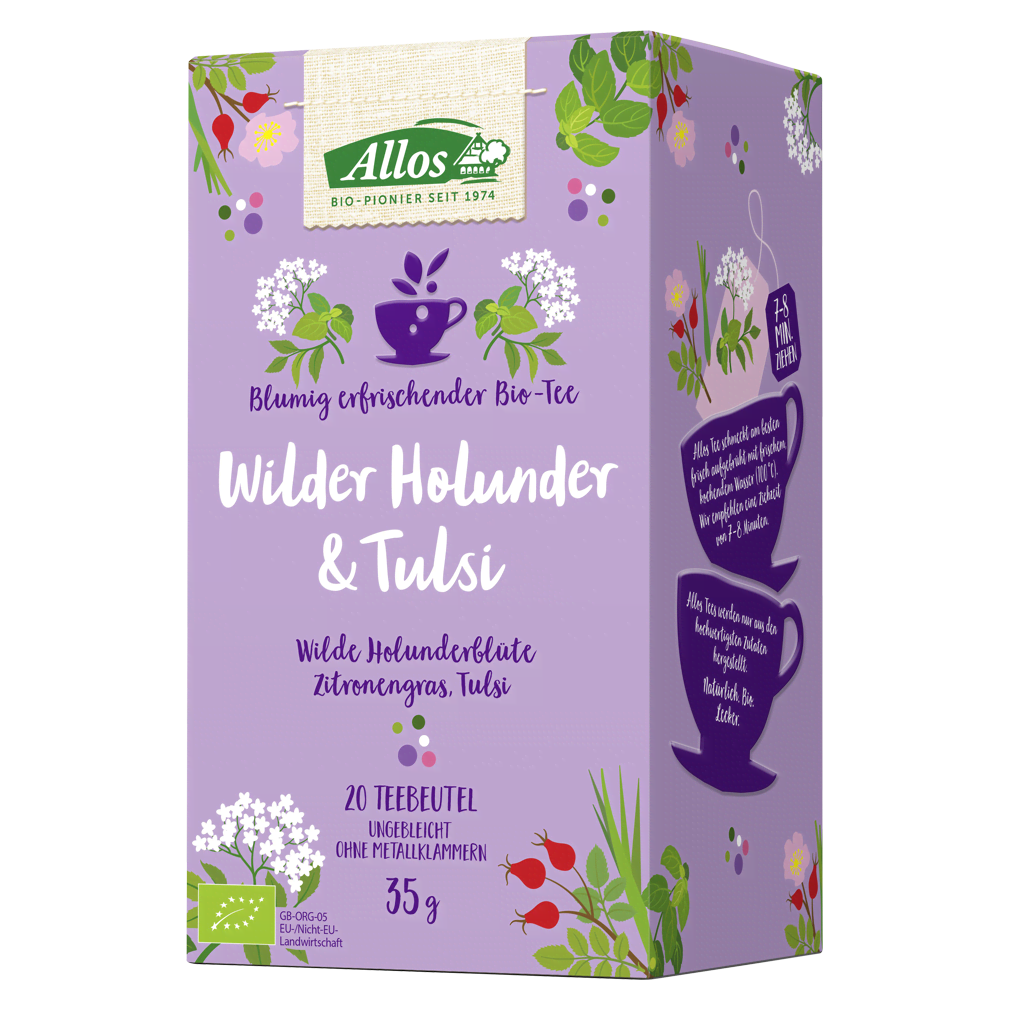 Bio Wilder Holunder & Tulsi Tee Bio Wilder Holunder & Tulsi Tee von Allos