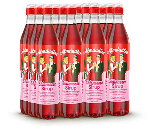 Almdudler Skiwasser Sirup – 12 x 700 ml Himbeer-Zitrone Getränkesirup - ergibt ca. 7 Liter Limo - Skihütten Limonade von Almdudler