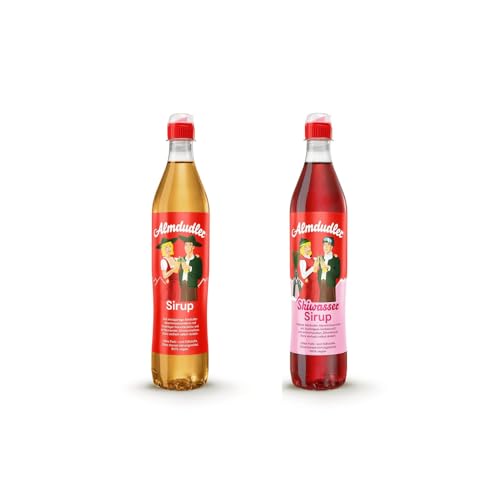 Almdudler Sirup Paket- 4 Flaschen (2x Almdudler Original Sirup + 2x Almdudler Skiwasser Sirup) - Erfrischende Vielfalt für Genießer von Almdudler