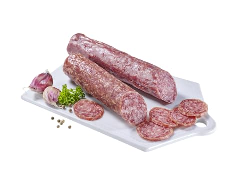 Almgourmet - luftgetrocknete Salamit mit Knoblauch - 2 Stück je 180g - italienische Edelsalami - delikat und würzig von Almgourmet