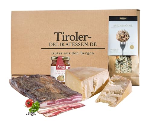 Almgourmet - Geschenkset "Echter Trüffeltraum" - mit 4 Köstlichkeiten und schwarzem Trüffel - Salami, Käse und Filet von Almgourmet