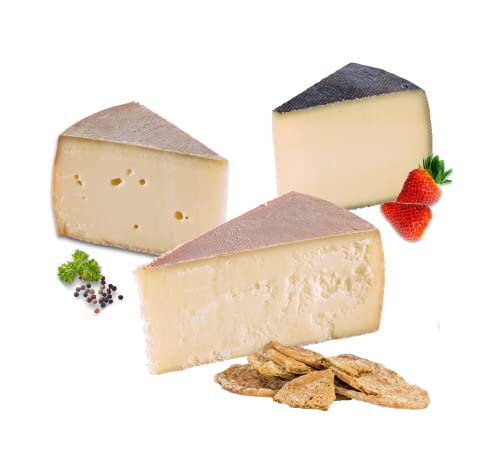 Almgourmet - Gourmet-Käsevariation "Probierplatte" - Zusammenstellung aus 3 Tiroler Käsesorten (550g) - würzig und kräftig im Geschmack von Almgourmet