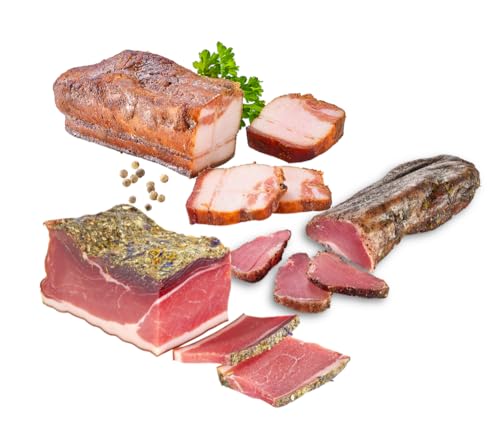 Almgourmet - Gourmet-Speck-Variation- Zusammenstellung aus 4 Tiroler Speckspezialitäten (1.320 g) aus Italien & Österreich von Almgourmet