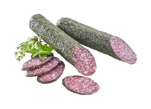 Kräutersalami, luftgetrocknete Salami mit Kräuterkruste (2 Stück) von Almgourmet