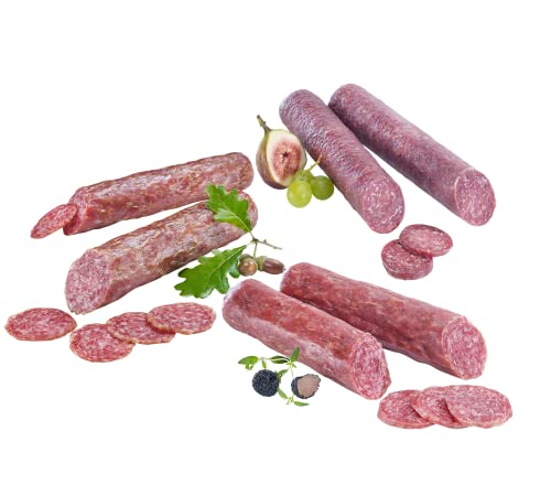 Almgourmet - Salamiset mit 3 Sorten Südtiroler Edelsalami - mit Rind-, Wildschwein und Trüffelsalami - 650g von Almgourmet