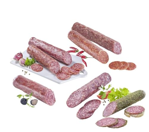 Almgourmet - Salamiset mit 6 luftgetrockneten Edelsalamis - italienische Salamis - u.a. mit Fenchel, Knoblauch und Trüffel von Almgourmet