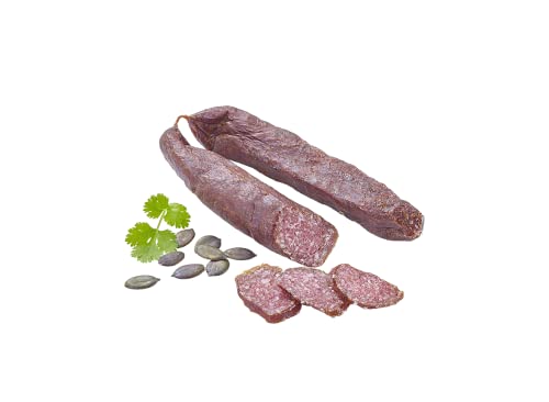 Almgourmet - Tiroler Kaminwurzen mit Kürbiskernen (650g) - Luftgetrocknet aus Schweine- & Rindfleisch - Würziger Geschmack von Almgourmet