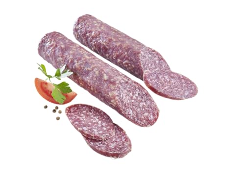 Almgourmet - Wildsalami - 2 Stück je 180g - Luftgetrocknete Rehrohsalami aus Italien - Pikanter und würziger Geschmack von Almgourmet