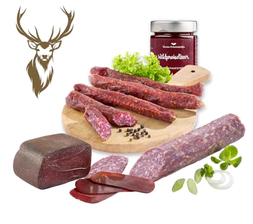 Almgourmet - Zusammenstellung mit Wildspezialitäten - u.a. Hirschschinken und italienische Mufflonsalami von Almgourmet