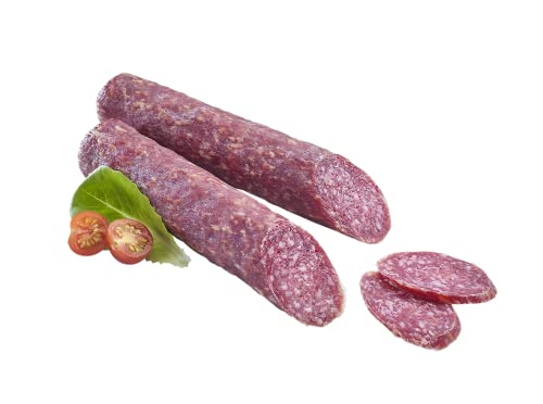 Almgourmet- luftgetrocknete Salami mit 20% Hirschfleisch - 2 Stück je 180g - Südtiroler Wildsalami von Almgourmet