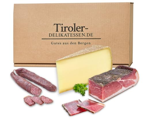 Almgourmets Kulinarische Geschenkeboxen - Gefüllt mit Delikatessen aus den Bergen - Wurst, Speck, Käse und Mehr (Geschenkebox - Feine Brotzeit) von Almgourmet