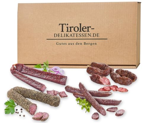 Almgourmets Kulinarische Geschenkeboxen - Gefüllt mit Delikatessen aus den Bergen - Wurst, Speck, Käse und Mehr (Geschenkebox - Wurznquartett) von Almgourmet