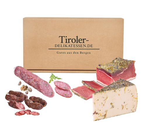 Geschenkset "Freudenstifter" - Geschenkset aus Käse, Wurzen, Salami und Speck von Almgourmet