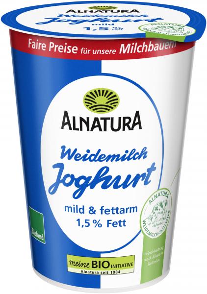 Alnatura Weidemilch Joghurt mild & fettarm 1,5% von Alnatura