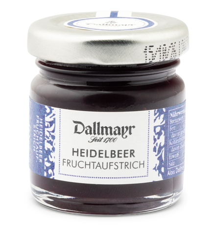 Heidelbeer Fruchtaufstrich 40g Dallmayr Heidelbeer Fruchtaufstrich 40g Dallmayr von Alois Dallmayr KG