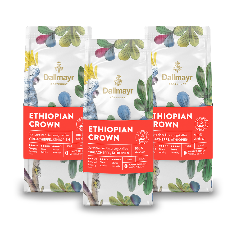 Röstkunst Ethiopian Crown 3 x 250g ganze Bohne Röstkunst Ethiopian Crown 3 x 250g ganze Bohne von Alois Dallmayr KG