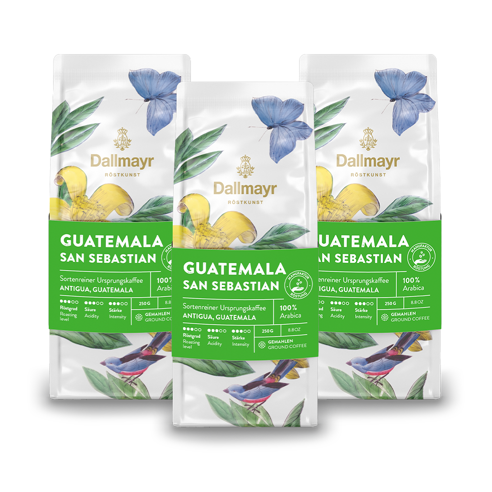 Röstkunst Guatemala San Sebastian 3x 250g gemahlen Röstkunst Guatemala San Sebastian 3x 250g gemahlen von Alois Dallmayr KG