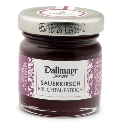 Sauerkirsch Fruchtaufstrich 40g Dallmayr Sauerkirsch Fruchtaufstrich 40g Dallmayr von Alois Dallmayr KG