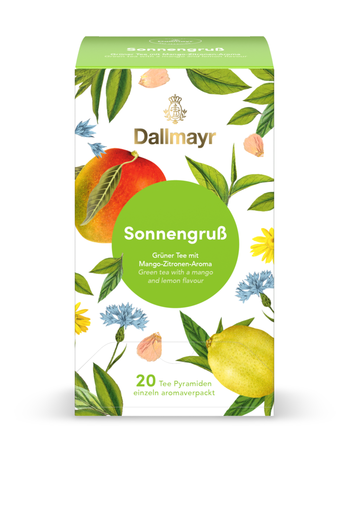 Sonnengruss Grüner Tee mit Mango - Zitronen - Aroma von Alois Dallmayr Kaffee OHG