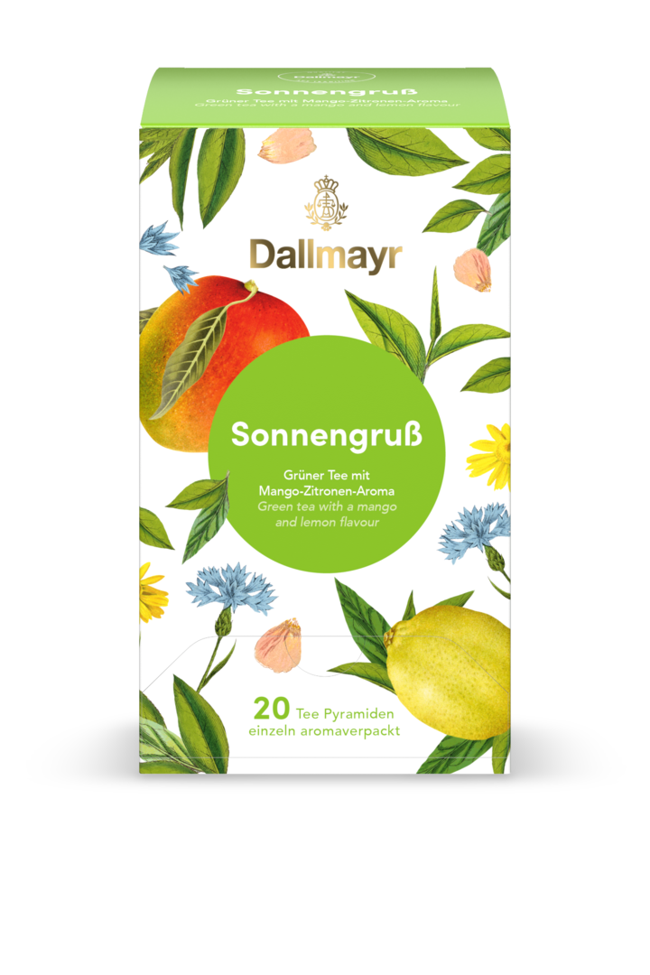 Sonnengruss Grüner Tee mit Mango - Zitronen - Aroma von Alois Dallmayr Kaffee OHG