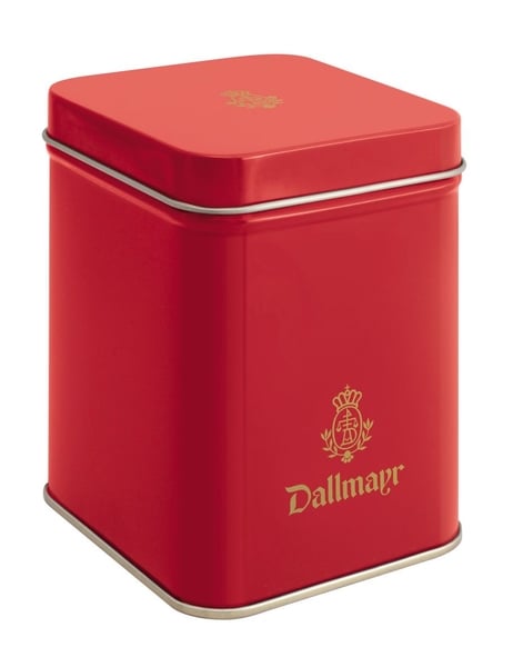Teedose leer, rot Dallmayr Logo, Inhalt 50g von Alois Dallmayr Kaffee OHG