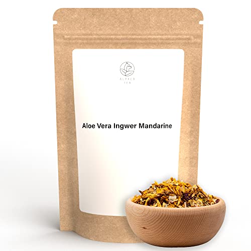 Alpaca Tea | Aloe Vera/Ingwer/Mandarine | Früchteteemischung | lose | wiederverschließbar (100g) von Alpaca Tea
