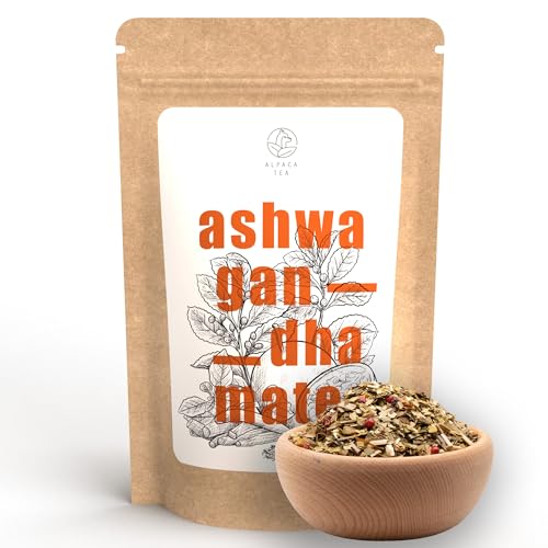 Alpaca Tea | Ashwagandha Mate Passionsfrucht | Kräuterteemischung | lose | wiederverschließbar (100, Gramm) von Alpaca Tea