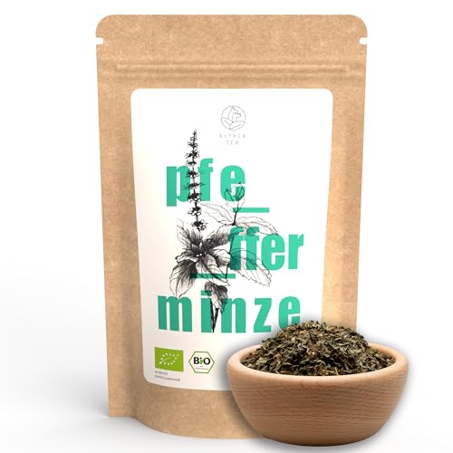 Alpaca Tea | Bio Pfefferminztee | DIE MILDE | lose getrocknete Pfefferminze | mild und natürlich (Mittlerer Schnitt (500g)) von Alpaca Tea