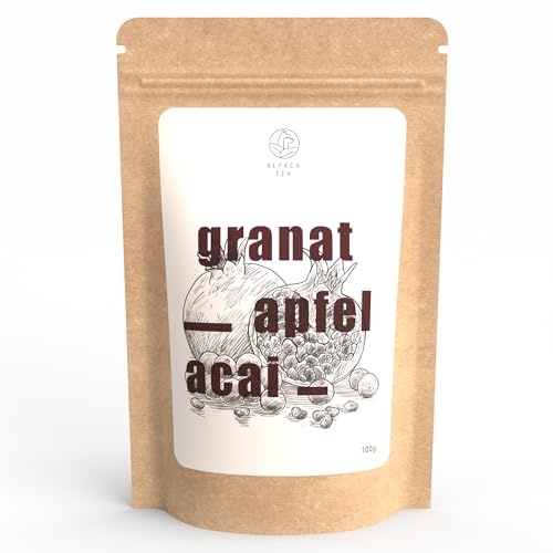 Alpaca Tea | Granatapfel Acai | Früchteteemischung | lose | wiederverschließbar (100g) von Alpaca Tea