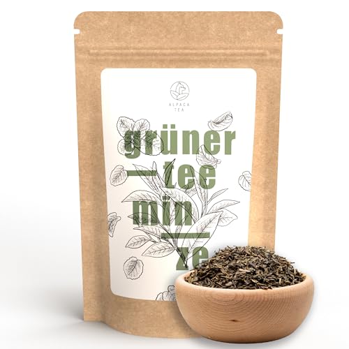 Alpaca Tea | Grüntee Minze | natürlich aromatisiert | lose | wiederverschließbar (100, Gramm) von Alpaca Tea