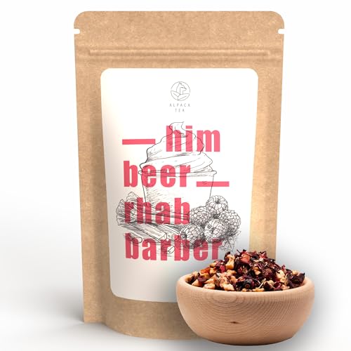 Alpaca Tea | Himbeer Rhabarber Sahne | Früchteteemischung | lose | wiederverschließbar (100g) von Alpaca Tea