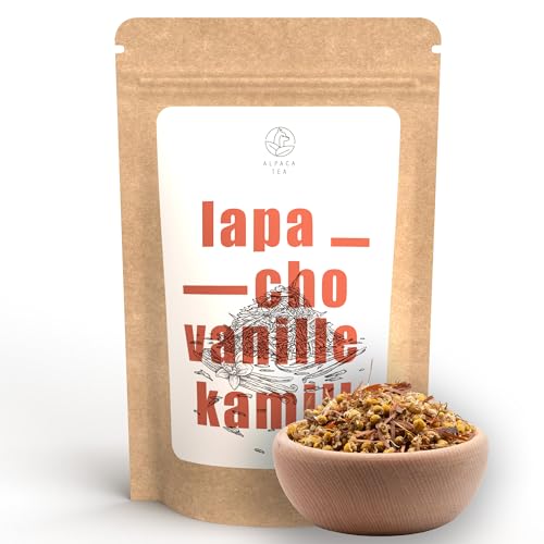 Alpaca Tea | Lapacho Kamille Vanille | natürlich aromatisierte Kräuterteemischung | lose | wiederverschließbar (100, Gramm) von Alpaca Tea