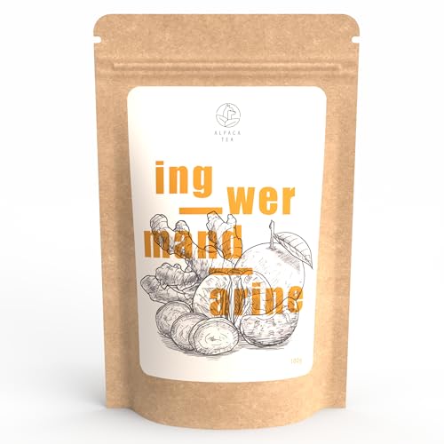Alpaca Tea | Mandarine Ingwer | aromatisierte Früchteteemischung | lose | wiederverschließbar (100g) von Alpaca Tea