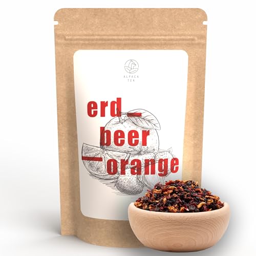 Alpaca Tea | Orange Erdbeere | Früchteteemischung | lose | wiederverschließbar (100g) von Alpaca Tea