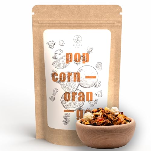 Alpaca Tea | Popcorn Orange | aromatisierte Früchteteemischung | lose | wiederverschließbar (100g) von Alpaca Tea