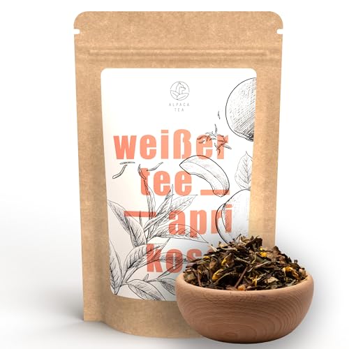 Alpaca Tea | Weißer Tee Aprikose | Weißteemischung | lose | wiederverschließbar (100, Gramm) von Alpaca Tea